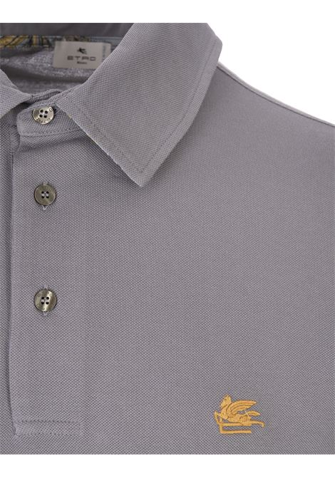 Polo Grigia Con Logo e Sottocollo Paisley ETRO | 1Y141-9292250