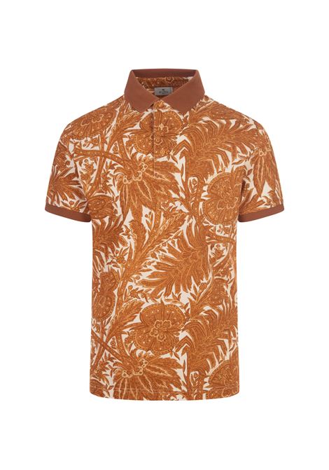 Printed Orange Cotton Polo Shirt ETRO | 1Y800-9698751