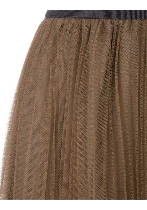 Camel Pleated Tulle Midi Skirt FABIANA FILIPPI | GND213F2930000H7171248