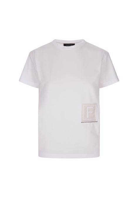 White Organic Cotton T-Shirt With Insert FABIANA FILIPPI | JED213F114000H656VR1