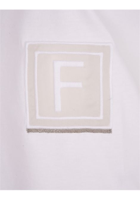 T-Shirt Bianca In Cotone Organico Con Inserto FABIANA FILIPPI | JED213F114000H656VR1