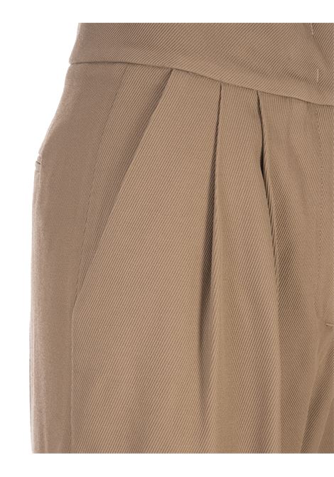 Camel Twill Pleated Trousers FABIANA FILIPPI | PAD213F2580000D5611248