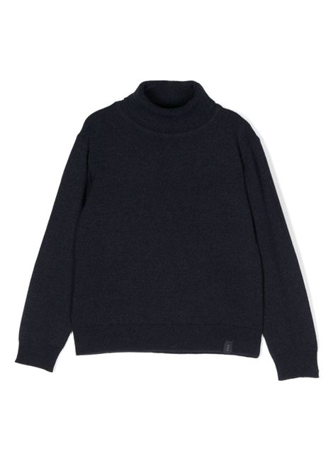 Melange Blue High Neck Sweater FAY KIDS | FT9P00-W0023635