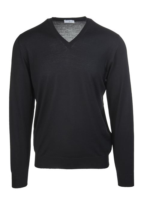 Black Wool V-Neck Pullover FEDELI | UI07011-CC7