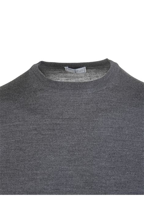 Round-Neck Pullover In Asphalt Grey Wool FEDELI | UI07012-CC21