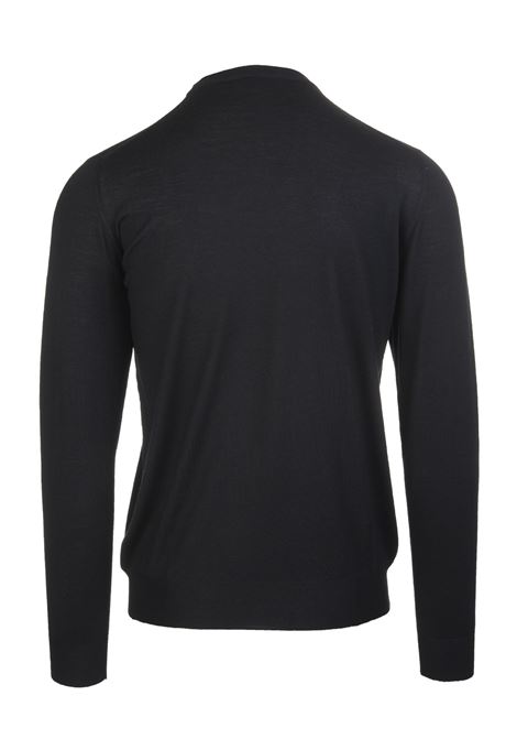 Round-Neck Pullover In Black Wool FEDELI | UI07012-CC7