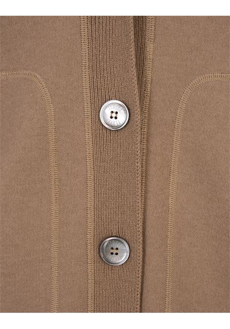 Maxi Cardigan Con Bottoni In Cashmere Cammello FEDELI | DI003110159
