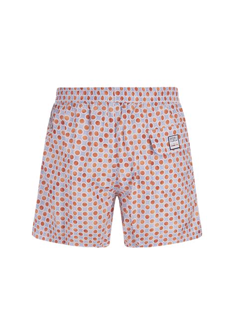 Swim Shorts With Two-Tone Flower and Polka Dot Pattern FEDELI | 00318-C088598