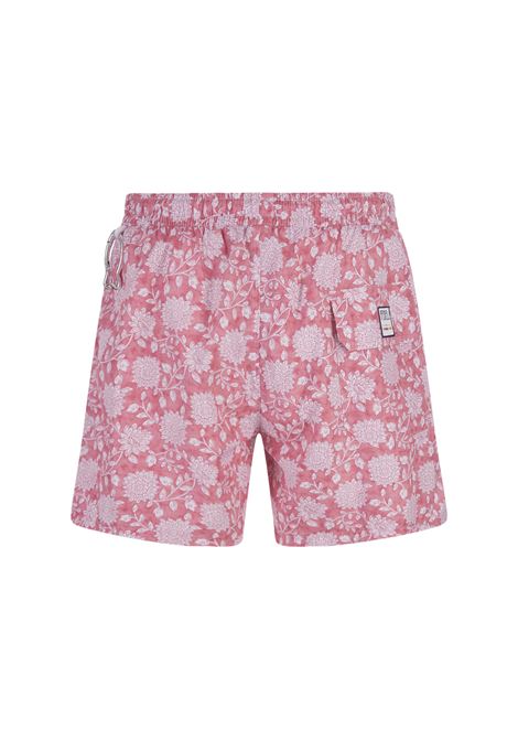 Pink Swim Shorts With Flowers Pattern FEDELI | 00318-C088727