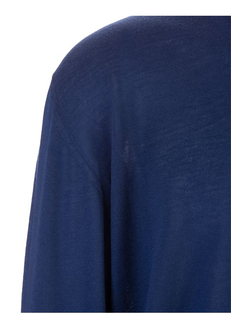 Man Blue Cashmere Pullover With V-Neck FEDELI | UI05707-CC16