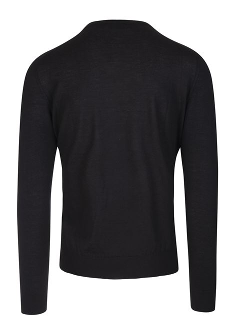 Man Black Cashmere Pullover With V-Neck FEDELI | UI05707-CC6