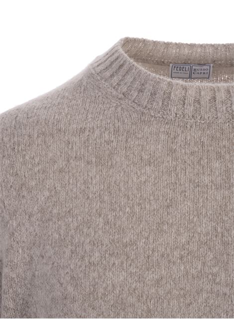 Taupe Wool and Cashmere Pullover FEDELI | UI06235-CC2