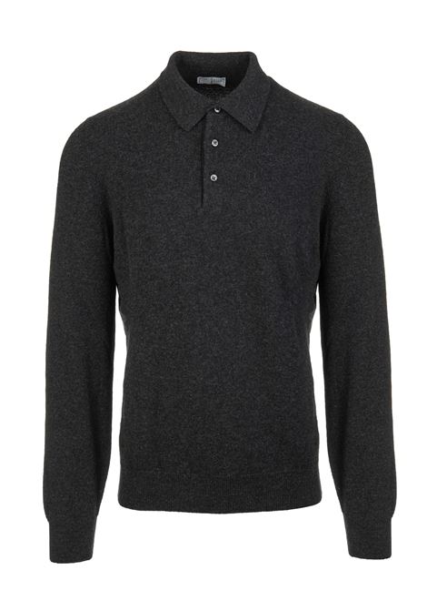 Anthracite Cashmere Polo-Style Pullover FEDELI | UI07010-CCANTRACITE