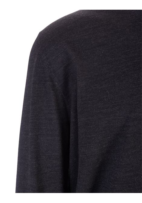 Anthracite Wool V-Neck Pullover FEDELI | UI07011-CC2