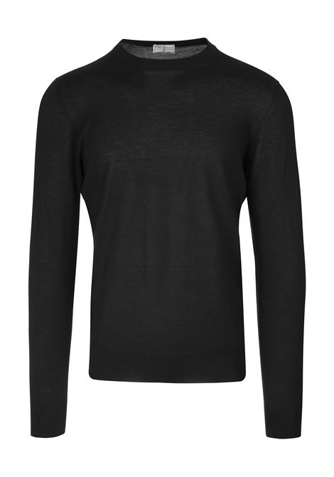 Black Round Neck Pullover In Cashmere and Silk FEDELI | UI07119-CC9