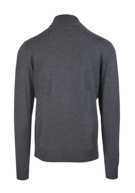 Half-Zip Favonio Pullover In Dark Grey Silk and Cashmere FEDELI | UI07122CE-CC7