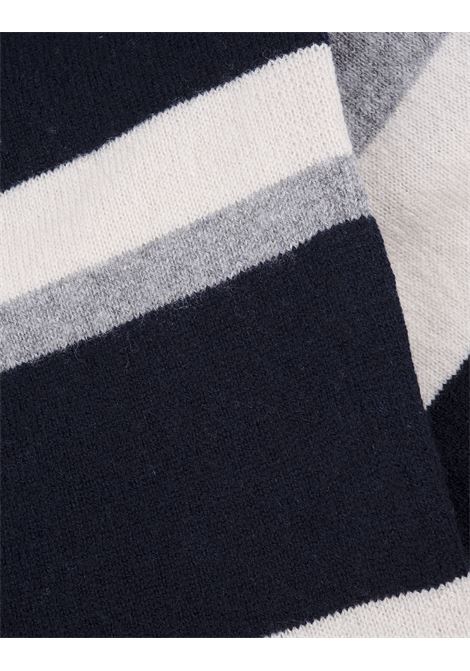 White, Blue and Grey Cashmere Scarf FEDELI | UI07504-C0001