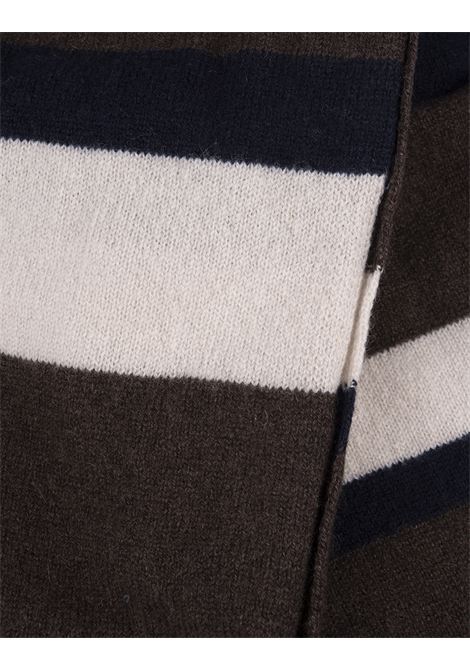White, Blue and Brown Cashmere Scarf FEDELI | UI07504-C0006