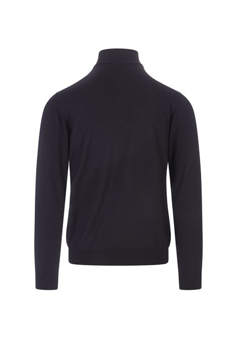 Black Virgin Wool Pullover With Half Zip FEDELI | UI07725-CC7