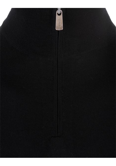 Black Virgin Wool Pullover With Half Zip FEDELI | UI07725-CC7
