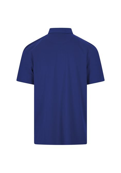Royal Blue Cotton Pique Short-Sleeve Polo Shirt FEDELI | UID0127CE-CC191