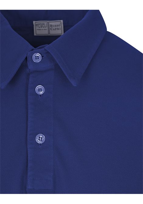 Polo a Maniche Corte In Piquet Di Cotone Blu Royal FEDELI | UID0127CE-CC191
