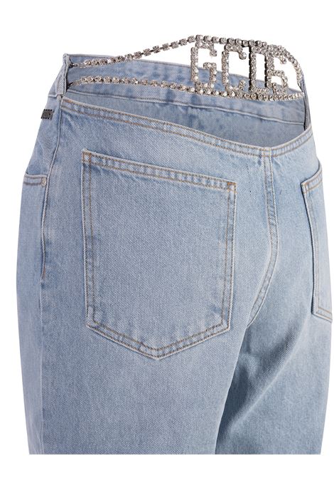 Chocker Denim Trousers In Light Blue GCDS | CC94W35022455