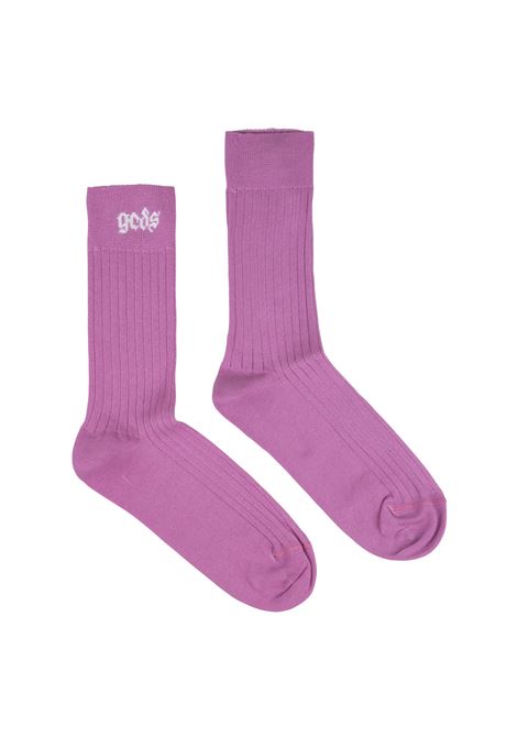 Purple Socks With Embroidered Logo GCDS | FW23M01010247