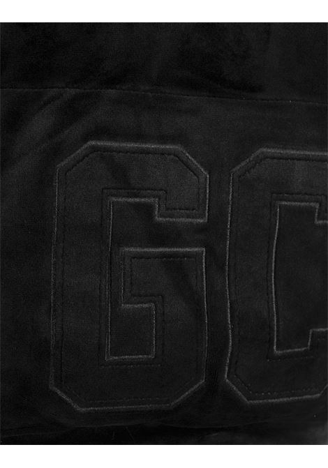 Black Velvet Bomber Jacket With Logo and Hood GCDS | FW23W19002302