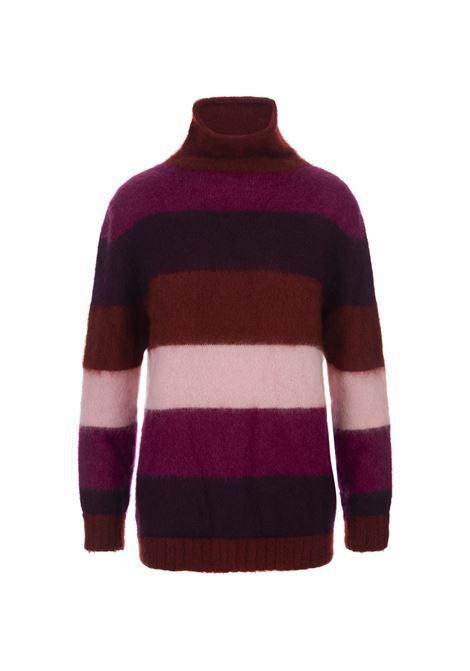 Multicoloured Striped Turtleneck Sweater GIANLUCA CAPANNOLO | 23IK610-1400MULTIRED