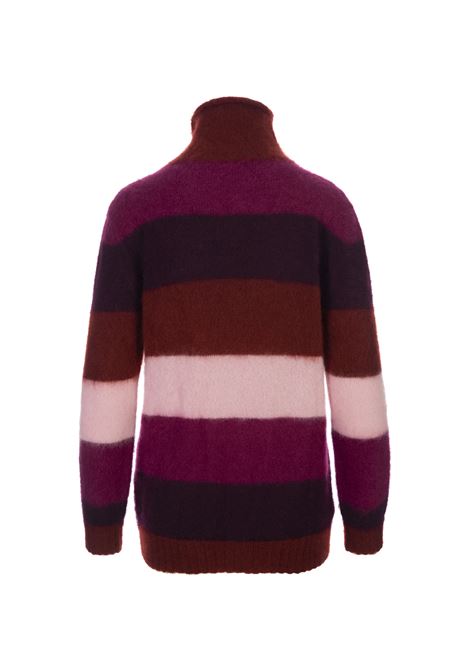 Multicoloured Striped Turtleneck Sweater GIANLUCA CAPANNOLO | 23IK610-1400MULTIRED