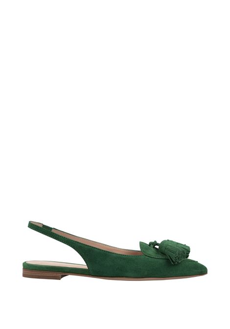 Low Slingbacks In Green Suede GIANVITO ROSSI | G95469.05CUOCAMLEAF