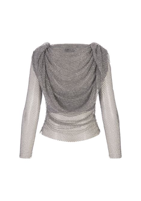 Long-Sleeved Top With Hood In Cristal Net GIUSEPPE DI MORABITO | 188TO-23111