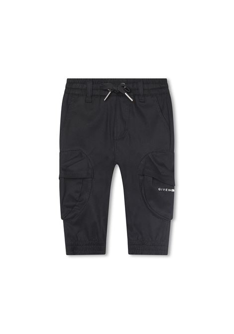 Black Cargo Pants With Logo GIVENCHY KIDS | H0417409B
