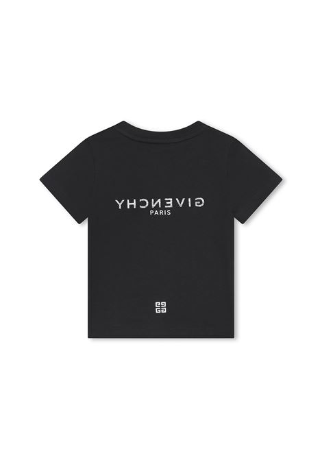 Black T-Shirt with Front and Back Logo GIVENCHY KIDS | H0526809B