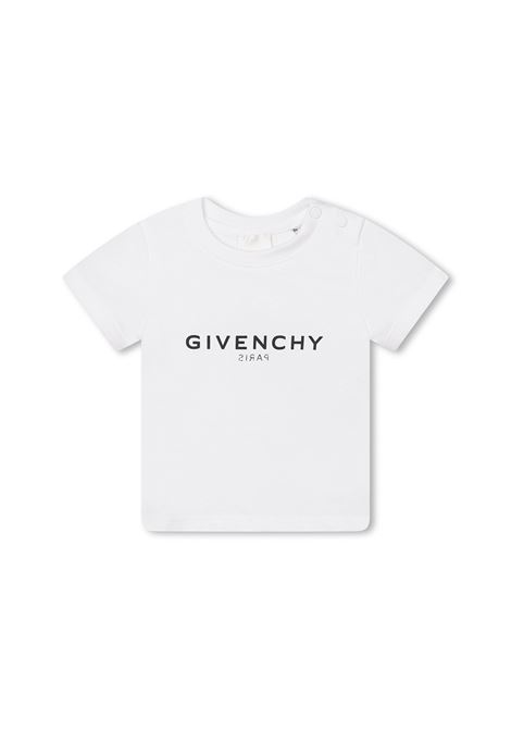 White T-Shirt with Front and Back Logo GIVENCHY KIDS | H0526810P