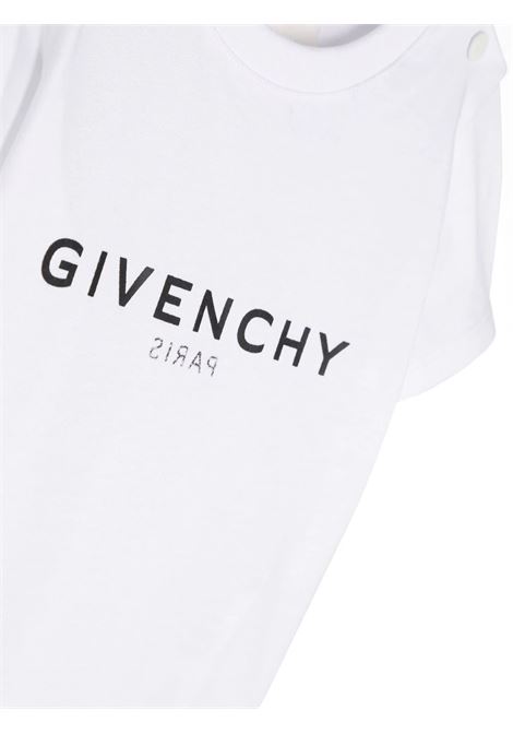 White T-Shirt with Front and Back Logo GIVENCHY KIDS | H0526810P