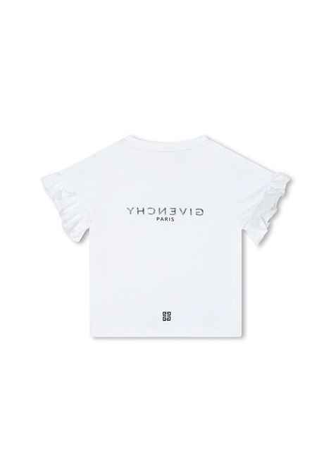 T-Shirt Bianca Con Logo Fronte e Retro GIVENCHY KIDS | H0528210P