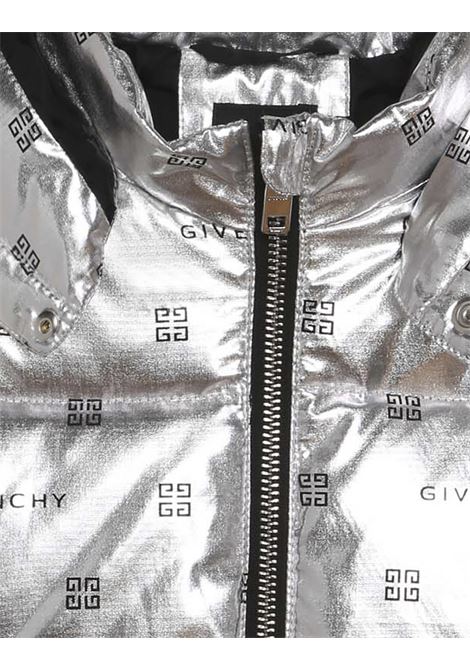 GIVENCHY 4G Silver Metallic Down Jacket GIVENCHY KIDS | H06069016