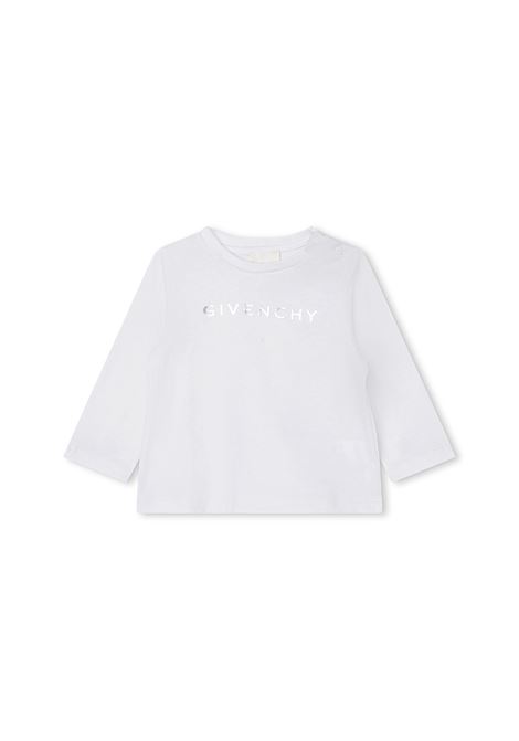 Completo T-Shirt e Salopette In Denim Blu GIVENCHY KIDS | H08041Z10