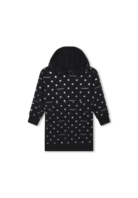 Black Dress with Hood and GIVENCHY 4G All-Over Print GIVENCHY KIDS | H1233209B