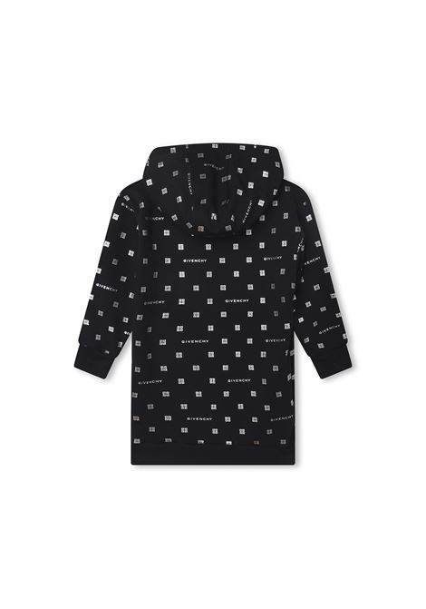 Black Dress with Hood and GIVENCHY 4G All-Over Print GIVENCHY KIDS | H1233209B