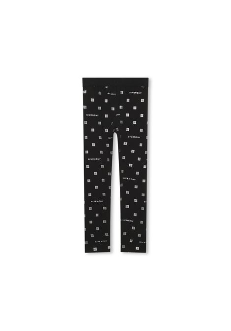 Black Leggings with All-Over GIVENCHY 4G Print GIVENCHY KIDS | H1421109B