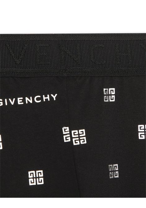 Black Leggings with All-Over GIVENCHY 4G Print GIVENCHY KIDS | H1421109B