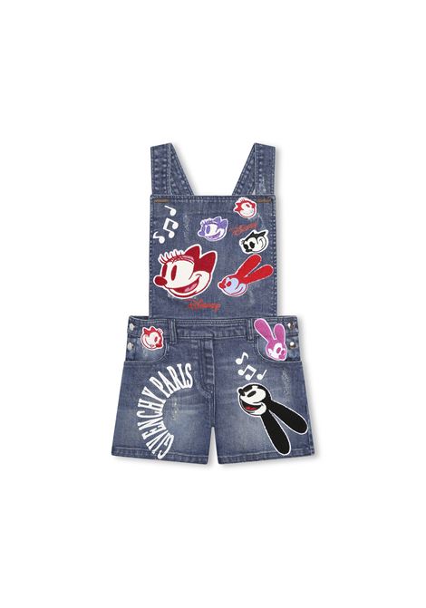 Denim Short Dungarees With Patches Oswald x Disney GIVENCHY KIDS | H14219Z10