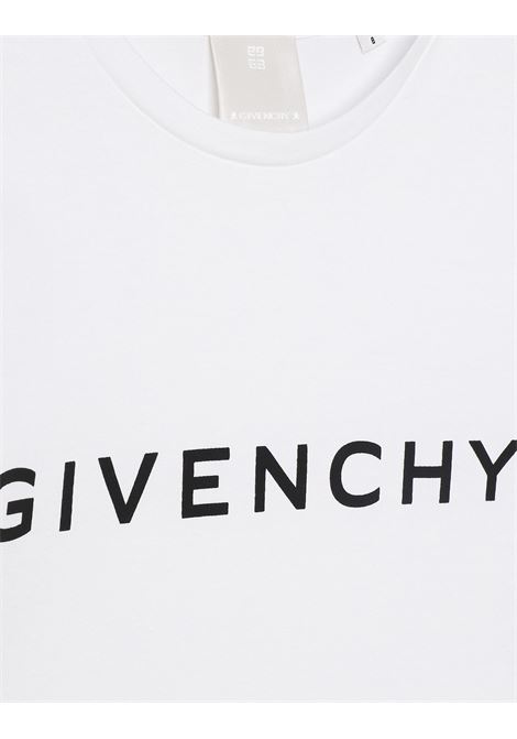 T-Shirt a Maniche Lunghe Bianca Con Logo GIVENCHY KIDS | H1533010P