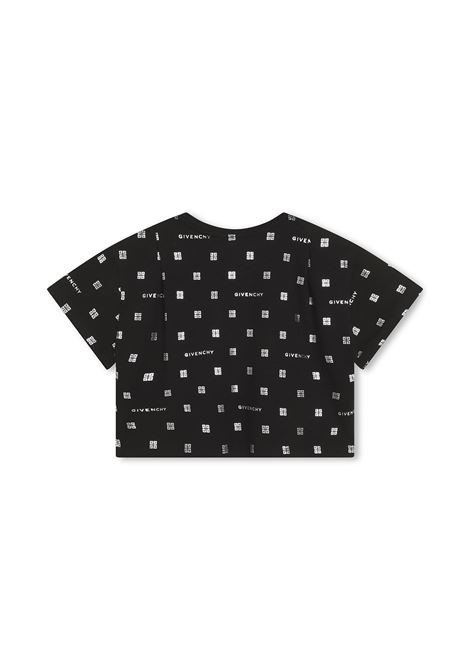 Black T-Shirt With GIVENCHY 4G Pattern GIVENCHY KIDS | H1534409B