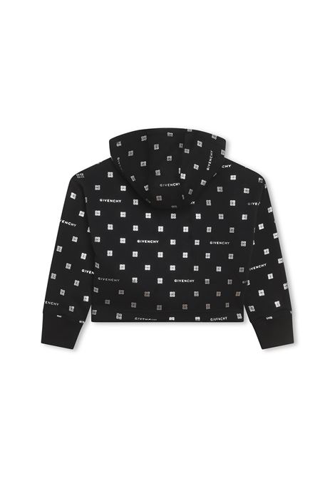 Black Hoodie with All-Over GIVENCHY 4G Print GIVENCHY KIDS | H1535009B