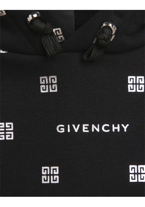 Felpa Nera con Stampa GIVENCHY 4G All-Over GIVENCHY KIDS | H1535009B