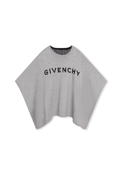 Grey and Black Reversible Cape with Logo and 4G Motif GIVENCHY KIDS | H16127M60